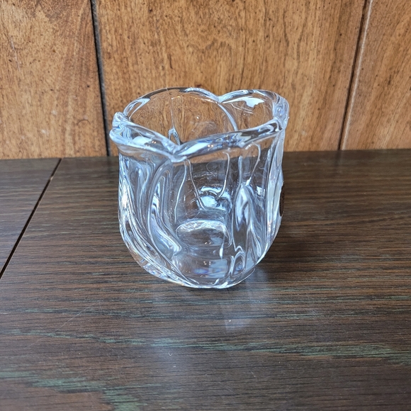 Lead Crystal Tulip tea lite Candle Holder - Picture 1 of 7